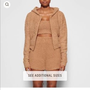 Skim Cozy Set (S/M) - cozy knit tank, cozy knit pant, cozy knit zip up hoodie